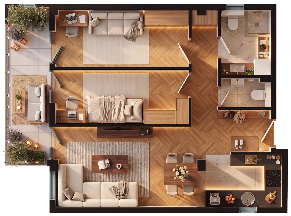3D prikaz stana 1